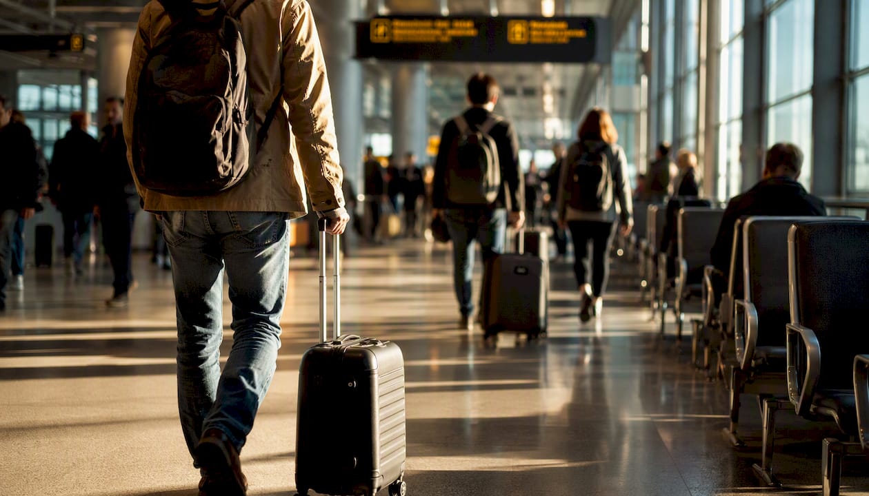 30+ Proven Ways to Save on Travel for Canadians 2026 Lizard's Lunch Airport terminal with passengers and luggage
