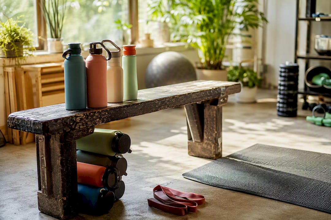 Strength Training for Beginners: Your First Month, Simplified 2026 Lizard's Lunch Improvised workout gear: backpack and chair at home