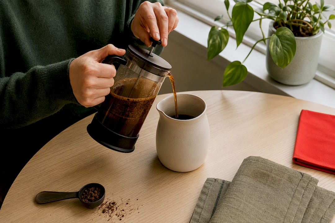 7 Home Coffee Brewing Methods: Keep One Fast and One Slow 2026 Lizard's Lunch French press coffee being slowly decanted