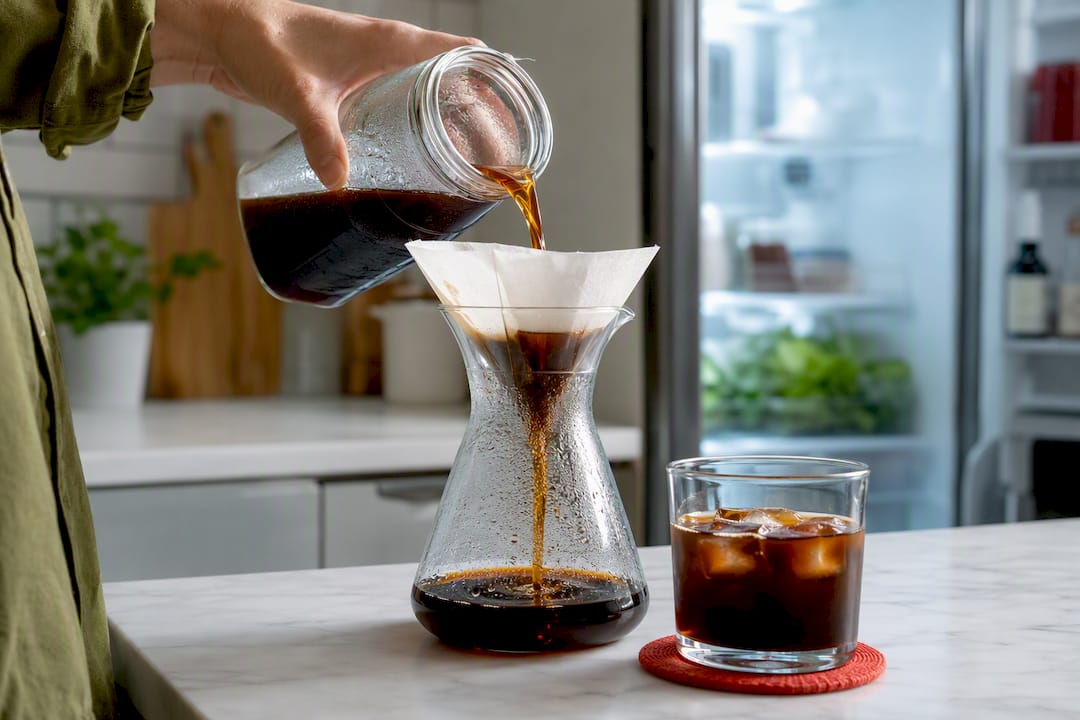 7 Home Coffee Brewing Methods: Keep One Fast and One Slow 2026 Lizard's Lunch Cold brew concentrate passing through a paper filter