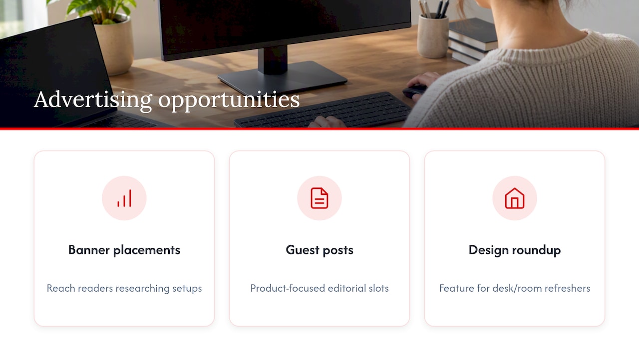 Advertising opportunities for home office and monitor brands — overview diagram